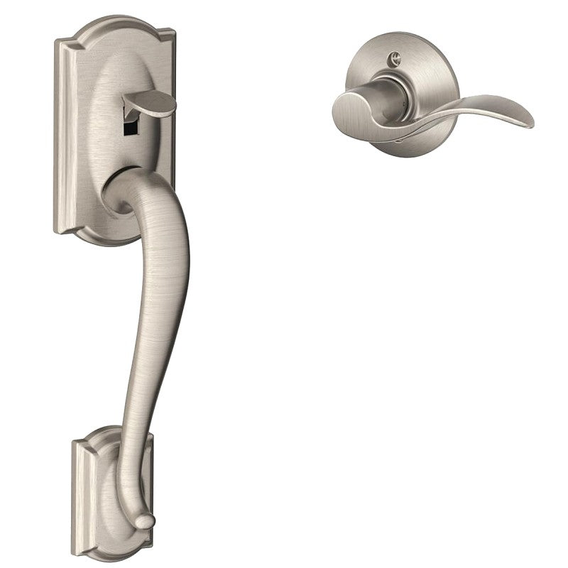 Schlage FE285CAM 619 ACC Combination Lockset, Lever Interior Handle, Left, Right, Mechanical Lock, Wave Design, 1 Grade
