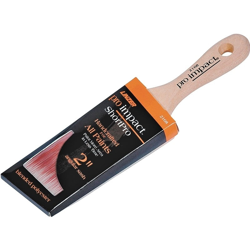 Linzer WC 2168-2 Paint Brush, Natural Handle, Wood Handle, Polyester Bristle, Sash Handle