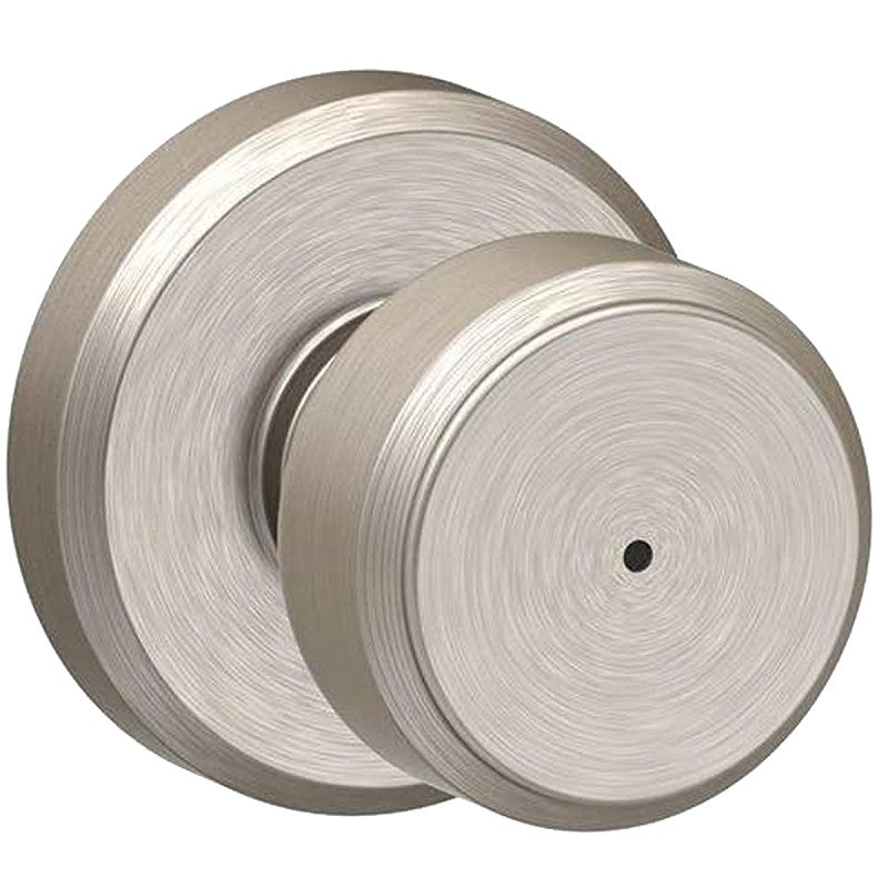 Schlage F Series F40VBWE619 Passage Knob, Metal, Satin Nickel, 2-3/8, 2-3/4 in Backset, 1-3/8 to 1-3/4 in Thick Door