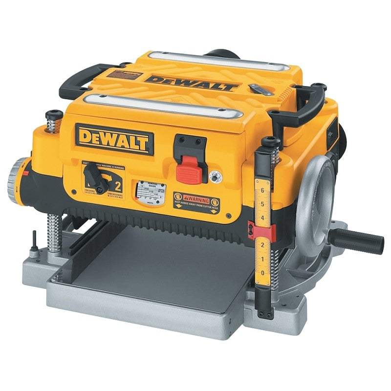 DEWALT DW735 Thickness Planer with Three Cutter, 15 A, 2 hp, 13 in W Planning, 1/8 in D Planning, Carriage Lock Control