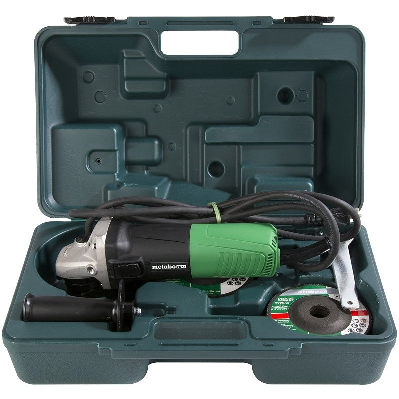 Metabo HPT G12SR4 Slide Switch Angle Grinder, 6.2 A, M14 x 2 Spindle, 4-1/2 in Dia Wheel, 10,000 rpm Speed