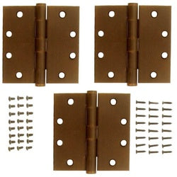 Ball Bearing Commercial Door Hinges 4 Inch Antique Bronze 3 Pack