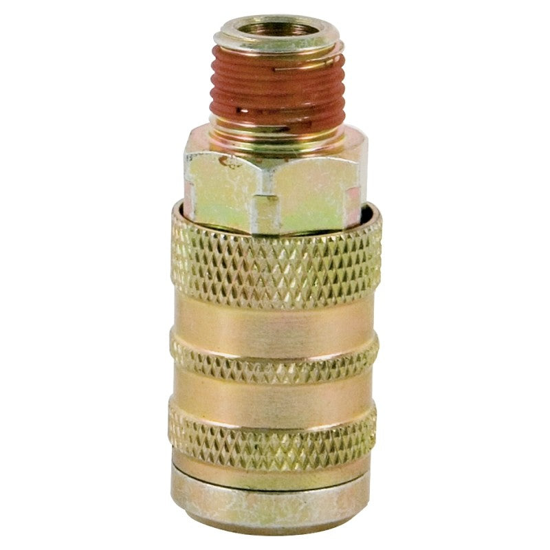 Bostitch IC-14M Hose Coupler, 1/4 x 1/4 in, MNPT, Steel, Plated