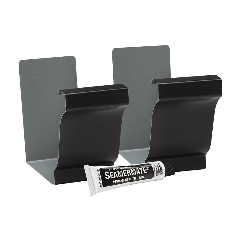 Amerimax 2500835 Gutter Connector, Aluminum, Black