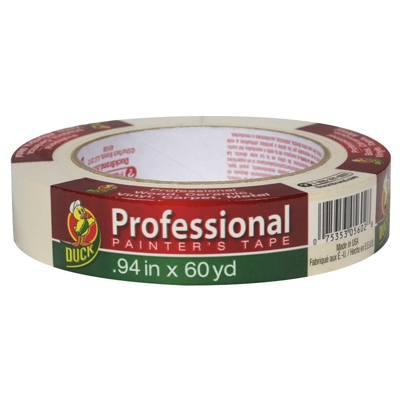 Duck Professional 1362488 Painter's Tape, 60 yd L, 0.94 in W, Beige