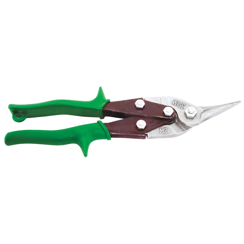 Crescent Wiss M2R Aviation Snip, 9-3/4 in OAL, Right Cut, Molybdenum Steel Blade, Contour-Grip Handle, Green Handle