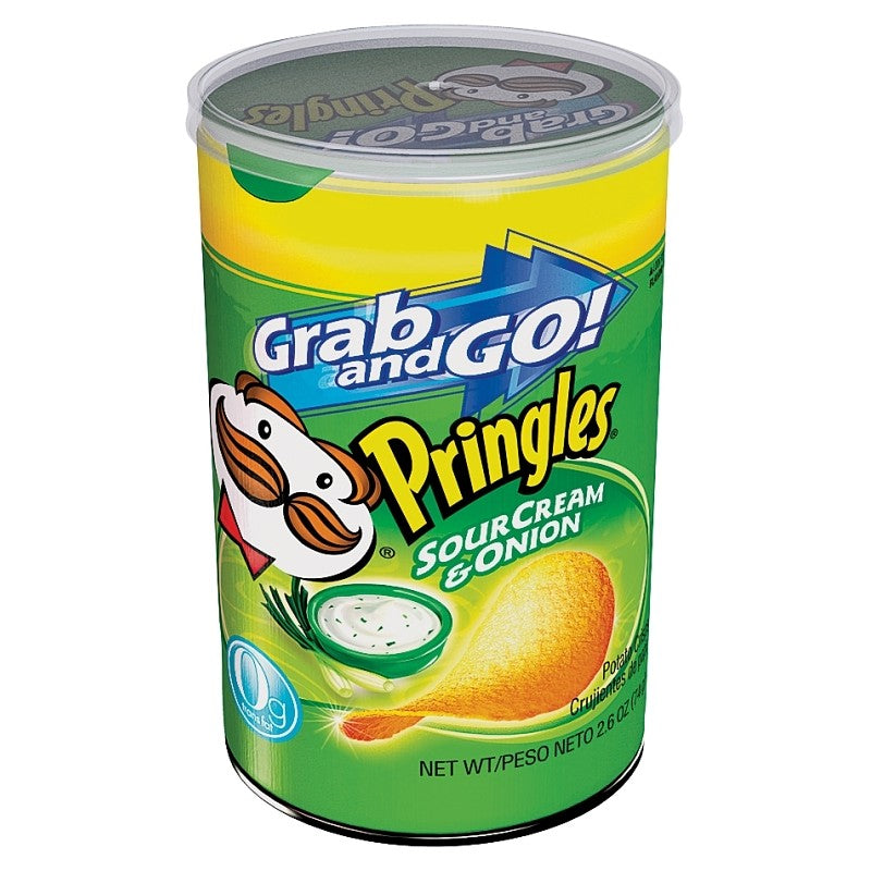 Pringles 84560 Potato Chips, Onion, Sour Cream Flavor, 2.5 oz Can (Pack of 12)