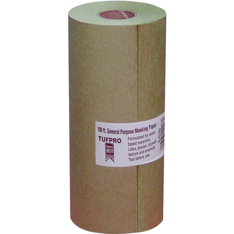 Trimaco EasyMask 12906 Trim Masking Paper, 180 ft L, 6 in W, Brown