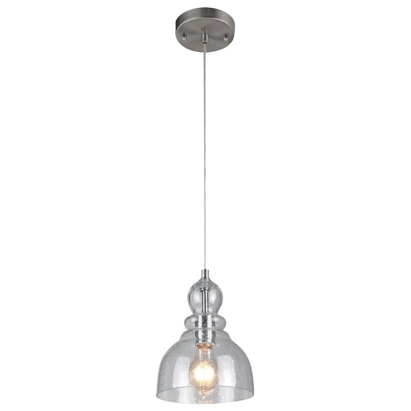 Westinghouse 6100700 Indoor Adjustable Mini Pendant, 1-Lamp, Brushed Nickel Fixture