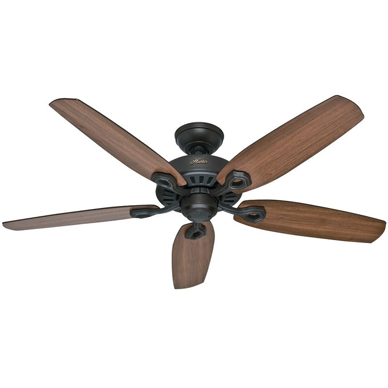 Hunter Builder Elite Series 53242 Ceiling Fan, 5049 cfm Air, 5-Blade, Brazilian Cherry/Harvest Mahogany Blade