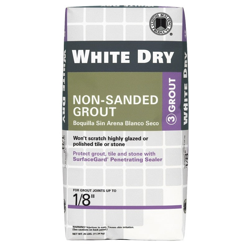 Custom WDG25 Non-Sanded Grout, White, 25 lb Bag