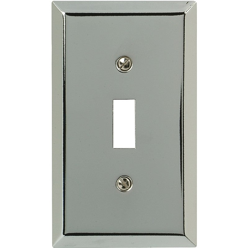 Amerelle 161T Wallplate, 4-15/16 in L, 2-7/8 in W, 1-Gang, Polished Chrome, Steel