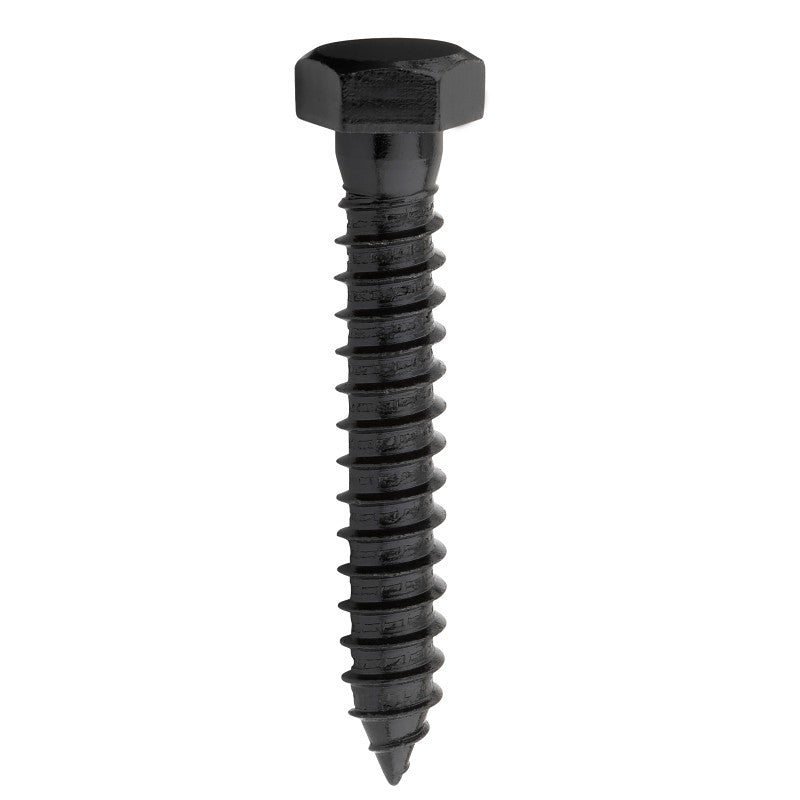 National Hardware V1864 Series N800-022 Lag Screw, 1/2 in Thread, 3 in L, Steel, Black Powder-Coated/Galvanized