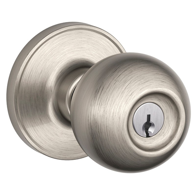 Schlage Corona Series J54 CNA 619 Entry Knob, Knob Handle, Satin Nickel, Metal, C Keyway, Residential, 3 Grade