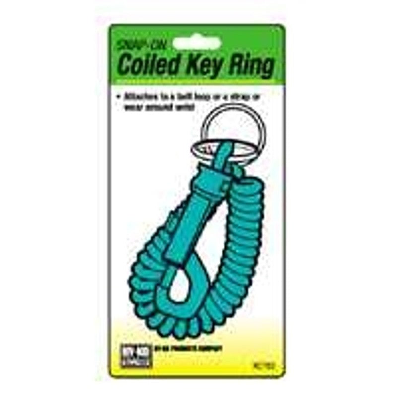 Hy-Ko KT153 Key Ring, Coiled, Includes: (1) Plastic Clip