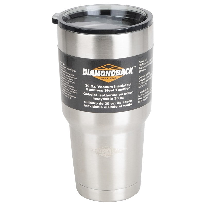 Diamondback BP-Y01O Vacuum Insulated Tumbler, 30 oz Capacity, Stainless Steel, Insulated (Pack of 4)