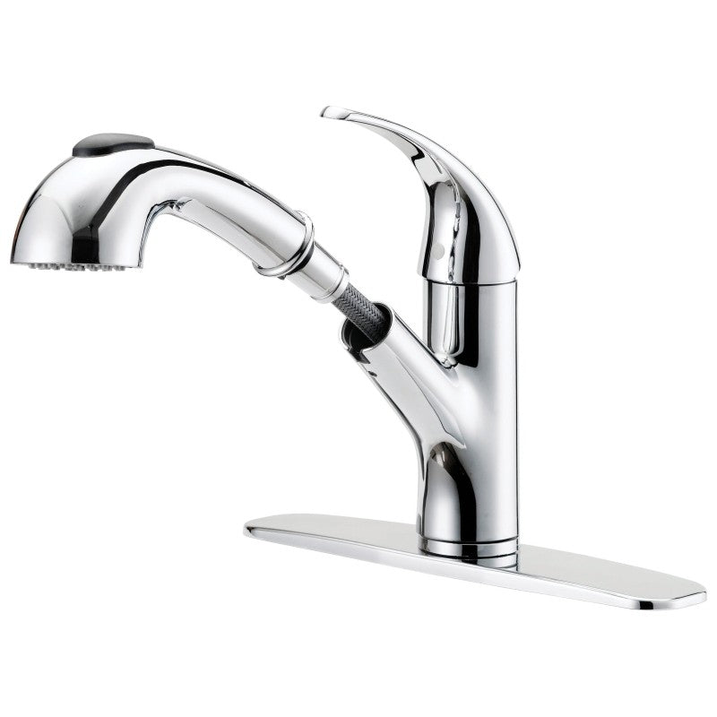 Boston Harbor FP4A4079CP Kitchen Faucet, 1.8 gpm, 1-Handle, 1, 3-Faucet Hole, Metal/Plastic, Chrome Plated