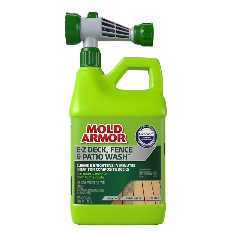 Mold Armor FG512M E-Z Deck Wash, Liquid, Clear/Light Yellow, 64 oz, Spray Dispenser (Pack of 6)