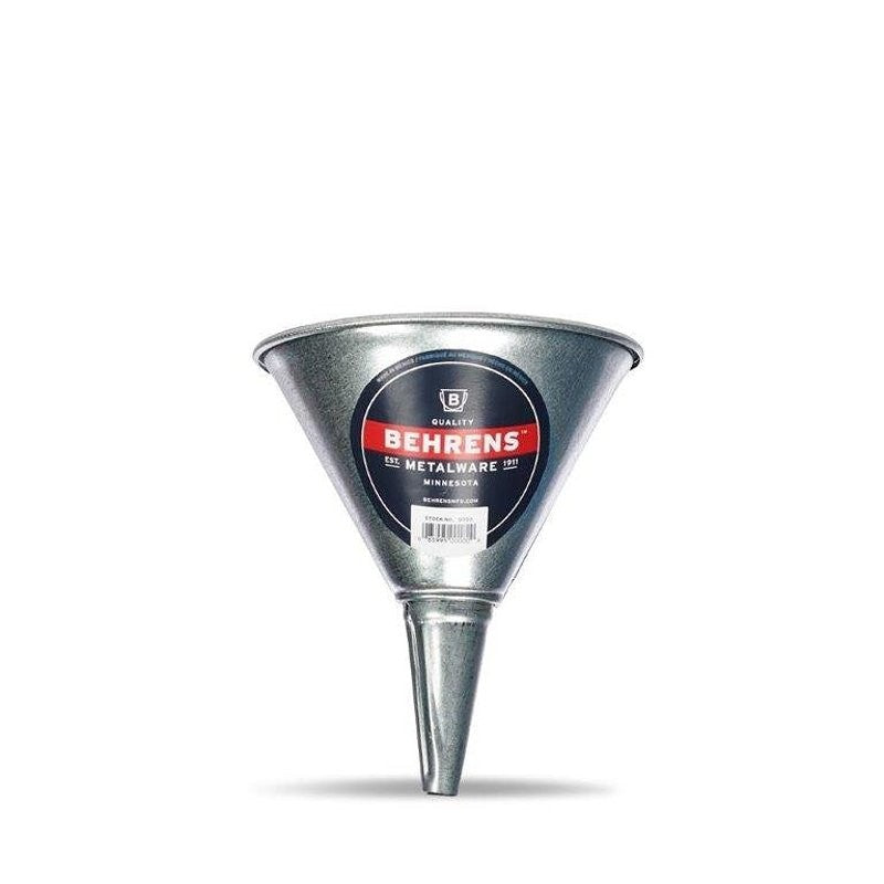 Behrens GF51 Funnel with Screen, 1 qt Capacity, Galvanized Steel, 7 in H
