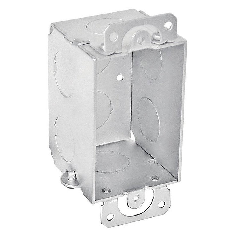 Southwire G600-UPC Switch Box, 1-Gang, 8-Knockout, 1/2 in Knockout, Steel, Silver, Galvanized