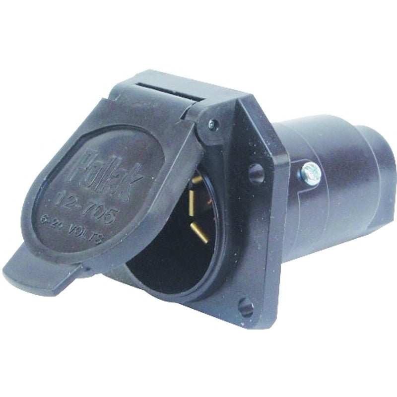 US Hardware RV-490B Trailer Connector, 12 V, 7-Pole, Plastic, Black