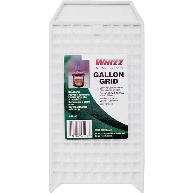 Whizz 57100 Bucket Grid, Plastic, White, For: Whizz 2 in and 4 in Rollers, 1 gal Can (Pack of 10)