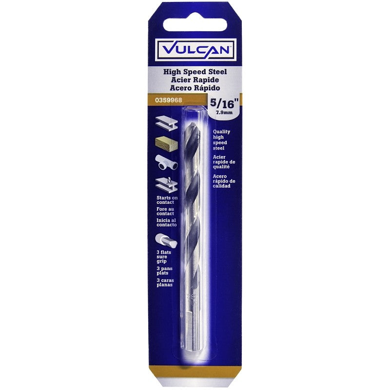 Vulcan 231831OR Jobber Drill Bit, 5/16 in Dia, 4-1/2 in OAL, 3-Flat Shank