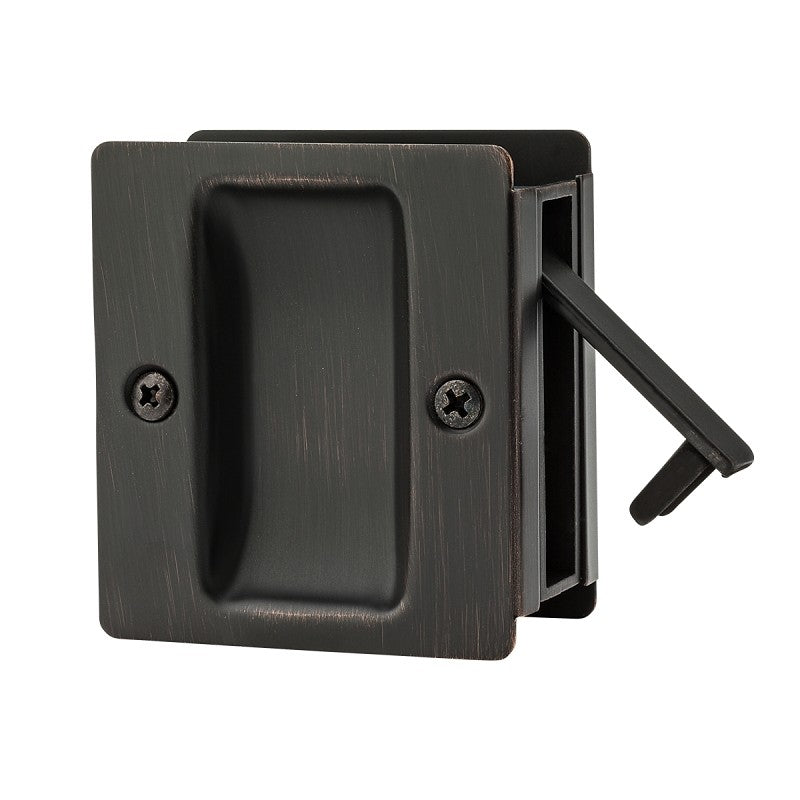 Weiser Square Pocket Door Lock Series 9W10300-008 Pocket Door Lock, Universal Hand, Venetian Bronze