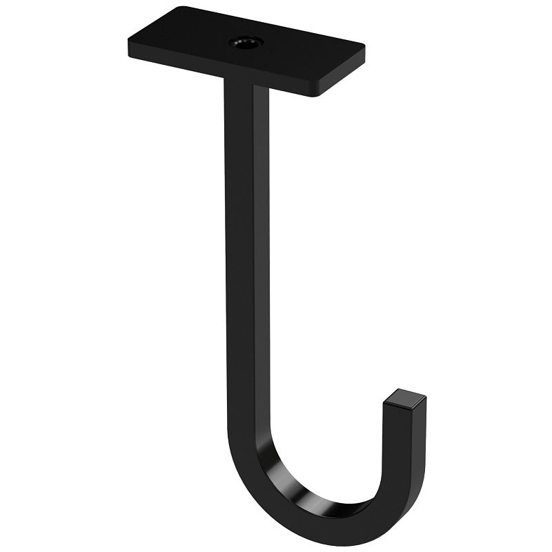 National Hardware N275-510 Long Hook, 5 in H, Steel, Black, Ceiling, Screw Mounting