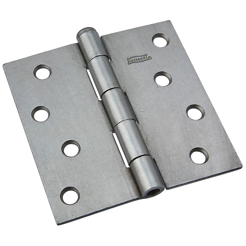 National Hardware N139-998 Broad Hinge, 4 in W Frame Leaf, 0.11 in Thick Frame Leaf, Steel, Steel, Removable, Loose Pin