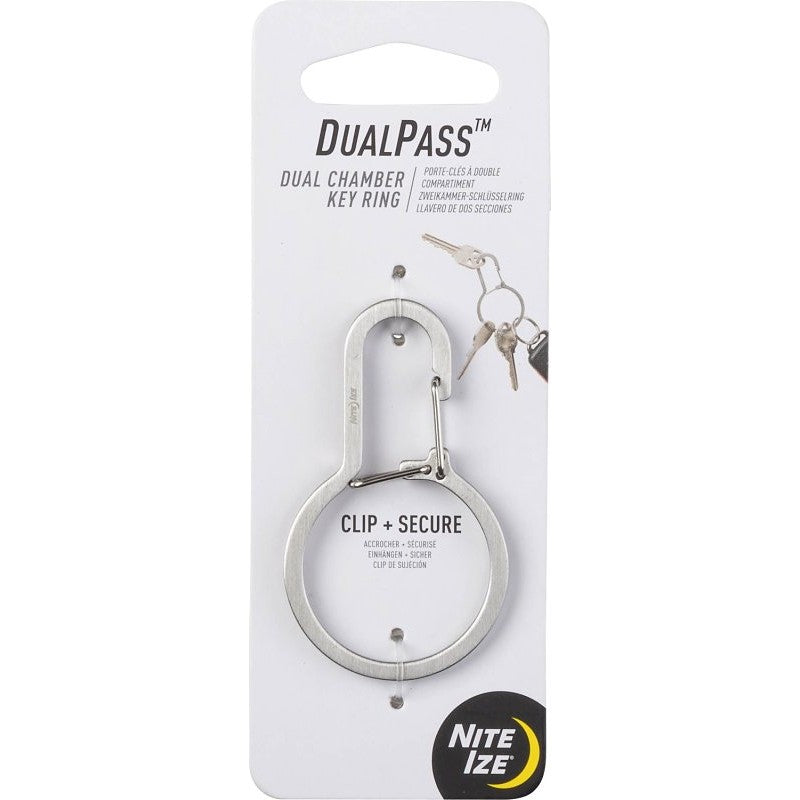 Nite Ize Dualpass Series DDK-11-R3 Key Ring, Dual Chamber, Split Ring