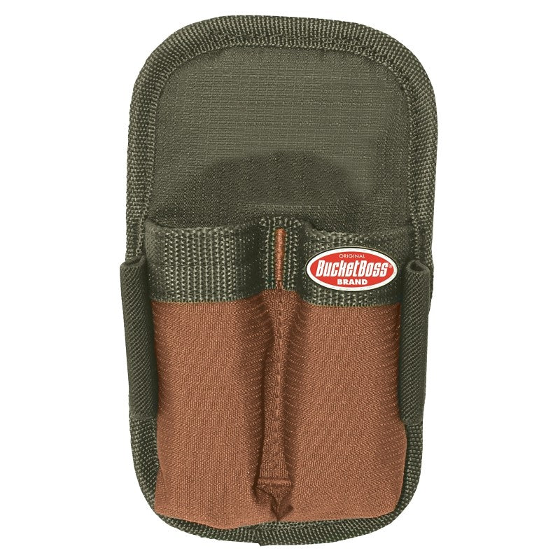 Bucket Boss 54180 Double-Barrel Sheath, 2-Pocket, Poly Ripstop Fabric, Brown/Green, 4 in W, 7 in H, 1-1/2 in D