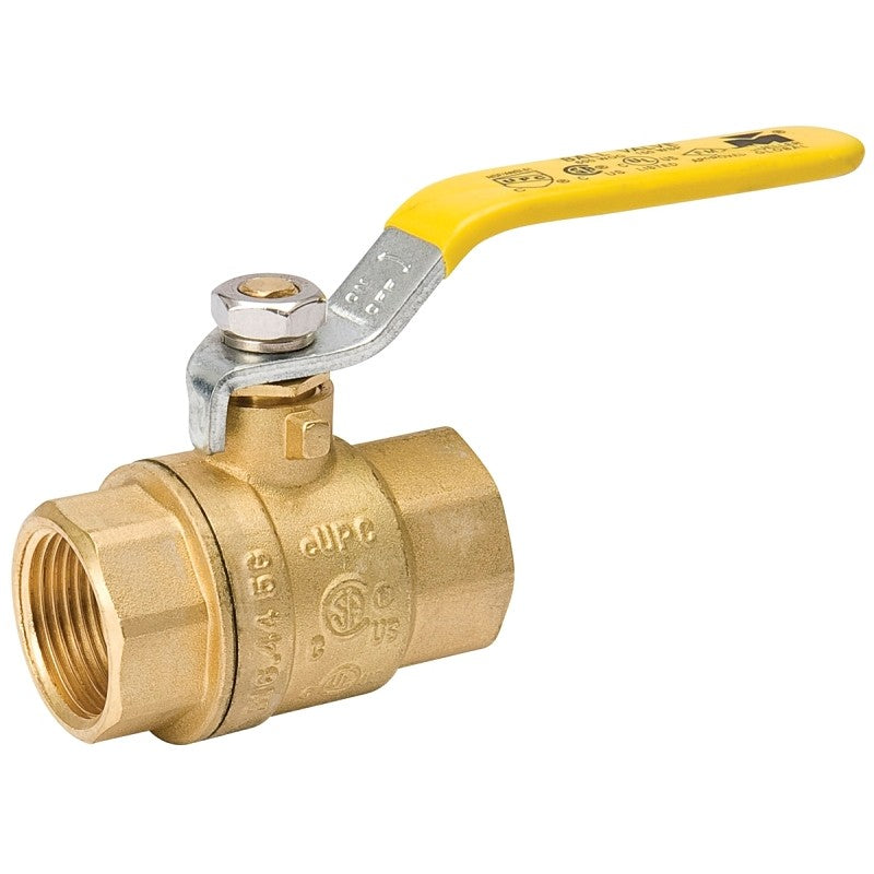 B & K 107-825NL Ball Valve, 1 in Connection, FPT x FPT, 600/150 psi Pressure, Manual Actuator, Brass Body