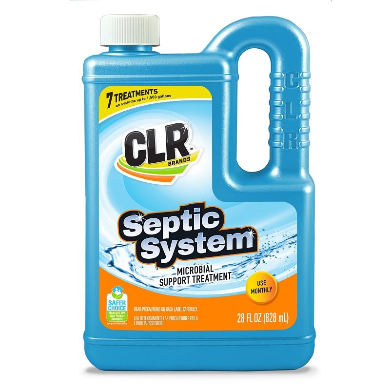CLR SEP6 Septic Tank Cleaner, Liquid, Light Blue, Odorless, 28 oz Bottle