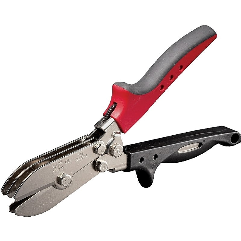 Malco C5R 5-Blade Pipe Crimper, Non-Slip Ergonomic Handle, Black/Red Handle