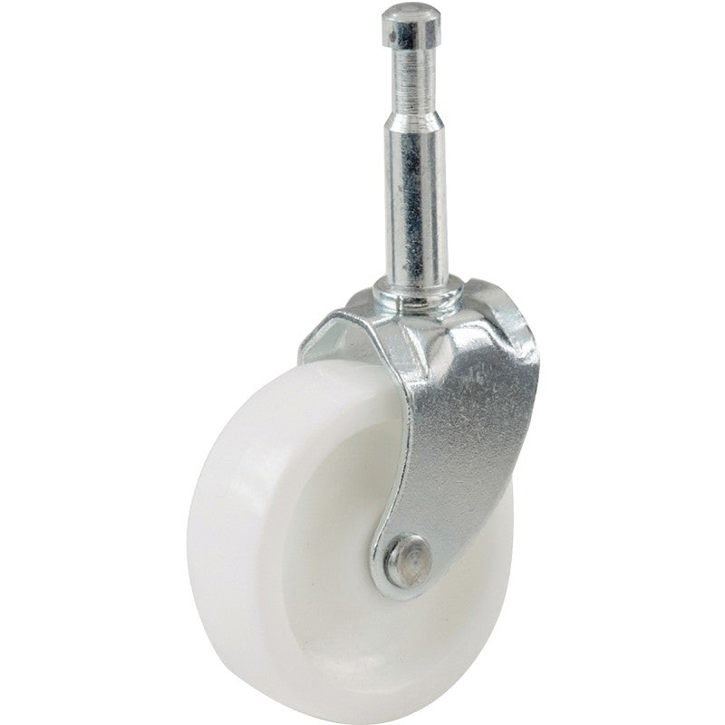 Shepherd Hardware 9040 Swivel Caster, Stem Mounting, 4.56 in W x 2.19 in D x 6.56 in H Dimensions, 2 in Dia Wheel, White (Pack of 6)