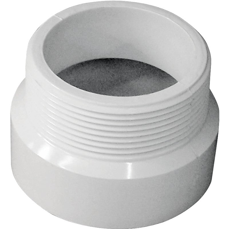 Canplas 192872 Pipe Adapter, 2 in, MNPT x Hub, PVC, White