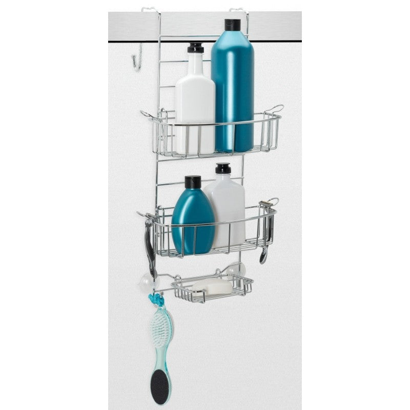 Zenna Home E7803SS Door Caddy, 2-Shelf, Steel, Chrome, 12-1/4 in OAW, 22-3/4 in OAH, 9 in OAD