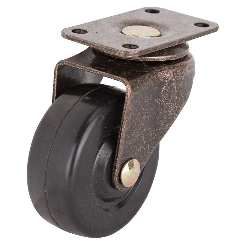 ProSource JC-D06-PS Swivel Caster, 2 in Dia Wheel, 3/4 in W Wheel, Rubber Wheel, Black, 90 lb, Steel Housing Material
