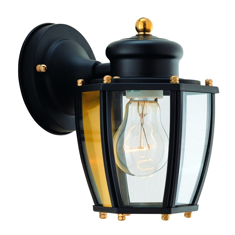 Boston Harbor HV-66961-BK Outdoor Wall Lantern, 120 V, 60 W, Steel Fixture, Black Fixture