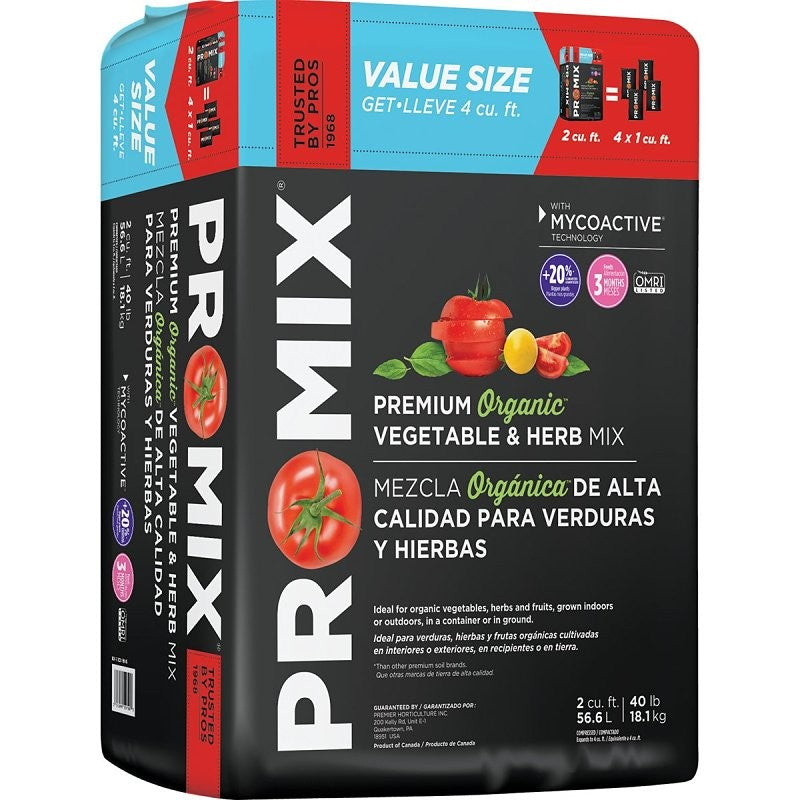 Pro-Mix 0205RG Organic Vegetable and Herb Mix, 2 cu-ft