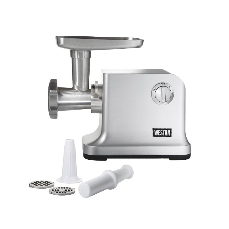 Weston 33-1301-W Electric Meat Grinder, 750 W, Aluminum