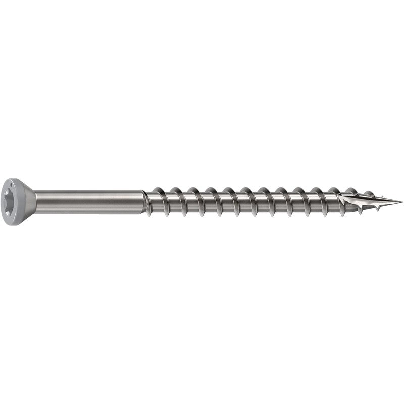 Camo 0353050ES Deck Screw, 0.163 in Thread, 2-1/2 in L, Star Drive, Sharp, Type-17 Point, 316 Stainless Steel, Gray