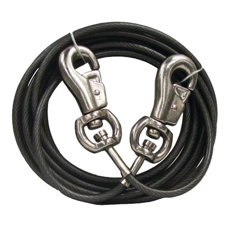 Boss Pet PDQ Q683000099 Super Beast Tie-Out, 30 ft L Belt/Cable, For: Dogs Up to 125 lb