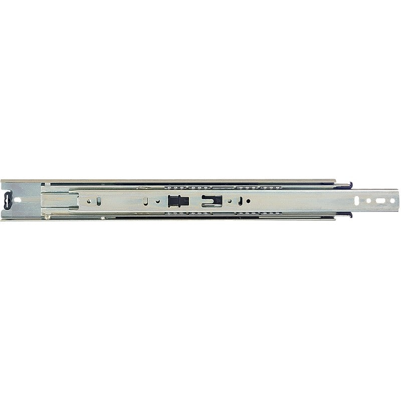 KV True-Trac TT100P 550 Drawer Slide, 100 lb, 550 mm L Rail, 12.7 mm W Rail, Zinc