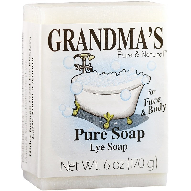 Grandma's 60018 Pure and Natural Bar Soap White, White, 6 oz (Pack of 12)