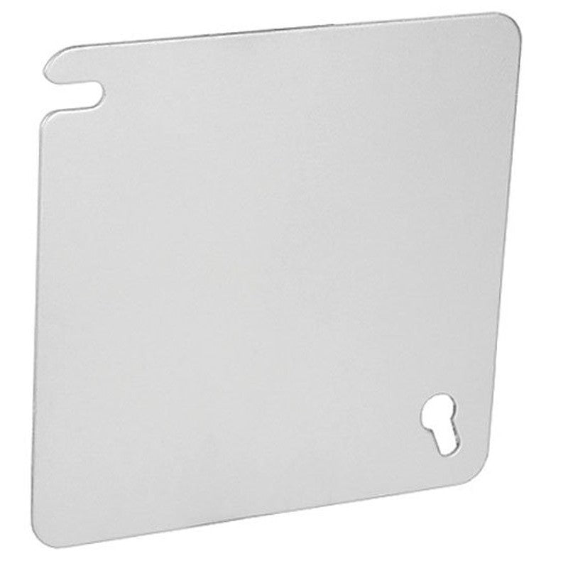 Southwire 52C1-UPC Flat Blank Cover, 0.06 in L, 4 in W, Square, Steel, Silver, Zinc-Plated