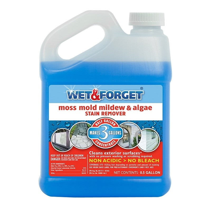 Wet & Forget 800003 Stain Remover, 0.5 gal, Slight Almond, Blue (Pack of 4)