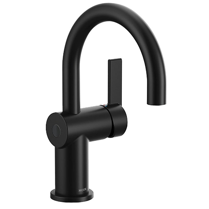 Moen Cia Series 6221EWBL Bathroom Faucet, 1.2 gpm, 1-Handle, Metal, Matte Black, Lever Handle, High-Arc Spout