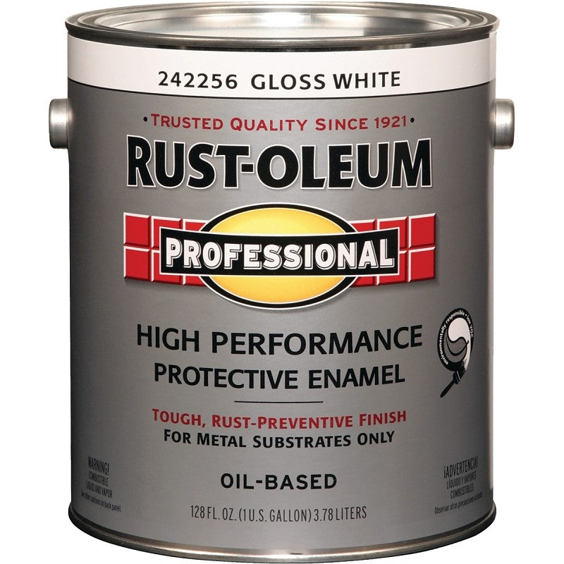 RUST-OLEUM PROFESSIONAL 242256 Protective Enamel, Gloss, White, 1 gal Can (Pack of 2)